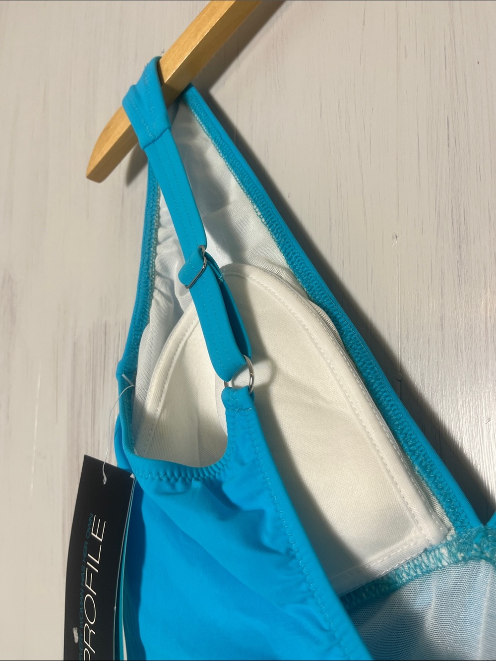 New Profile Blue One Piece Swim Suit Size 14 - Picture 6 of 7